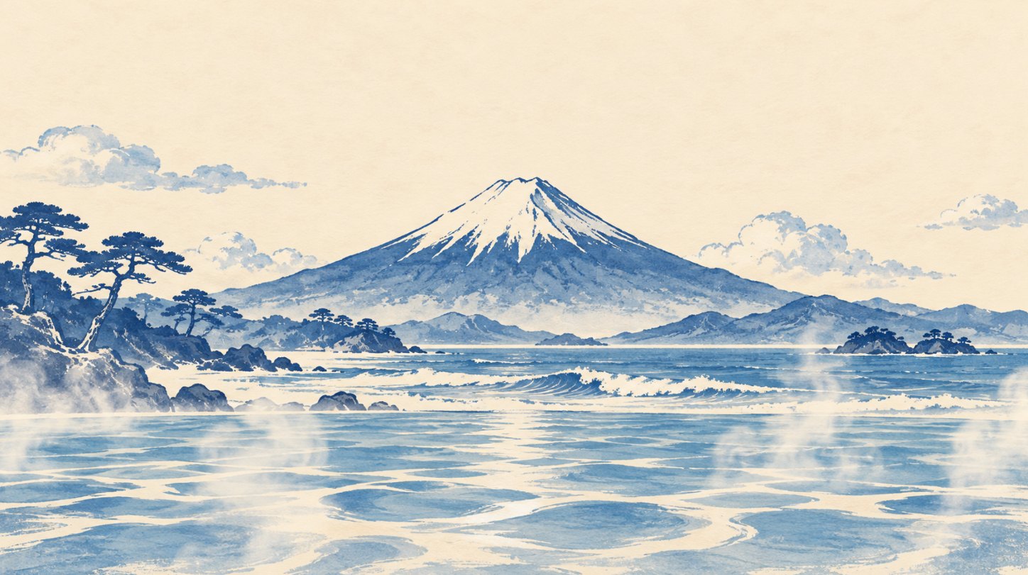 富士山のペンキ絵の挿絵